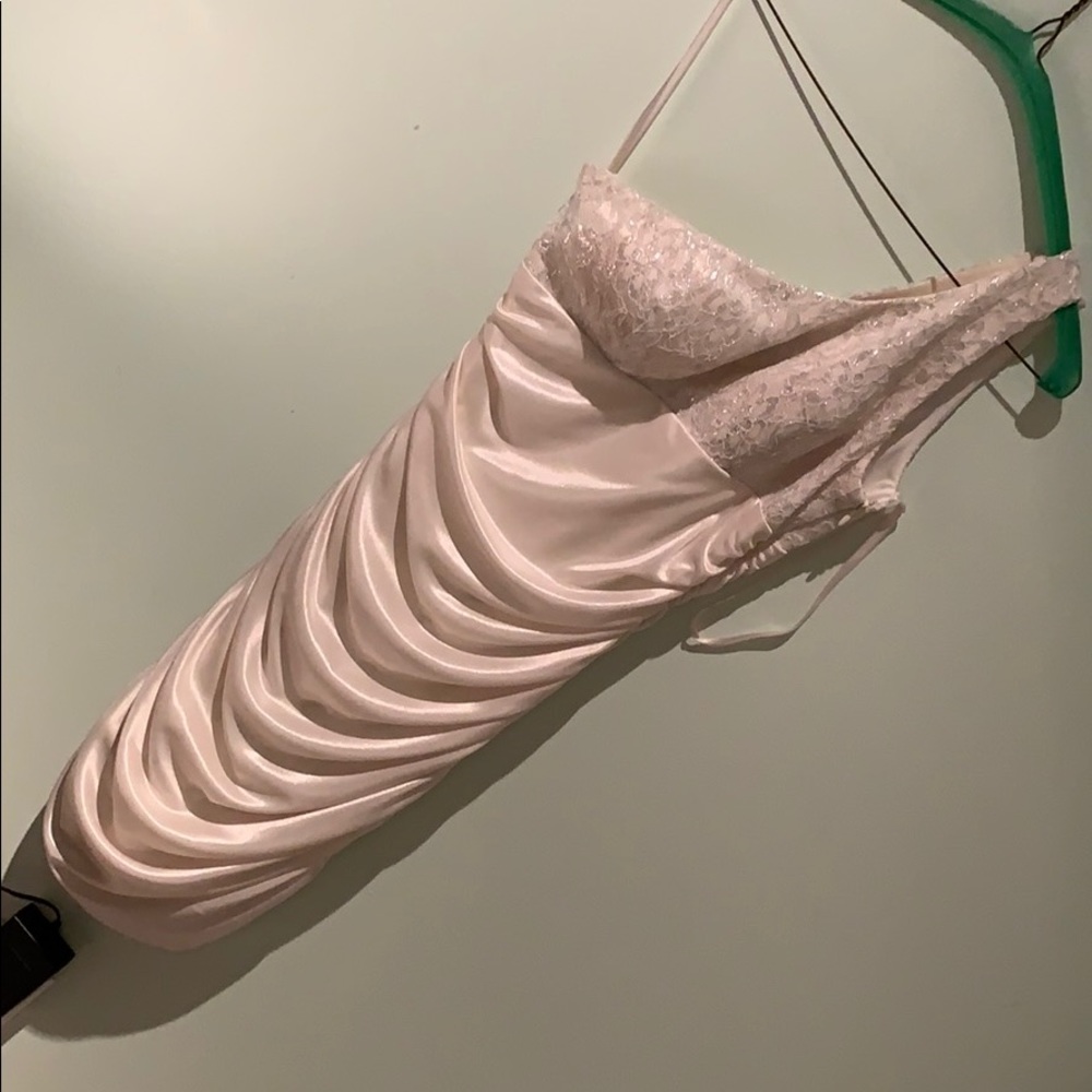 White One shoulder mini dress